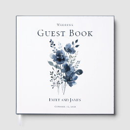 Libro De Visitas Navy Blue Botanical Wedding