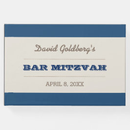 Libro De Visitas Navy Blue & Silver Bar Mitzvah Guest Book
