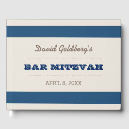 Libro De Visitas Navy Blue & Silver Bar Mitzvah Guest Book