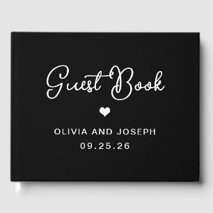 Libro De Visitas Negro dulce y caprichoso BODA