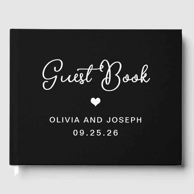 Libro De Visitas Negro dulce y caprichoso | BODA (Anverso)
