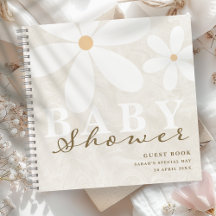 Libro de visitas neutral para baby shower con dise