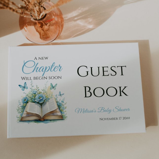Libro De Visitas New Chapter Blue Boy Brunch StoryBook Baby Shower (Subido por el creador)
