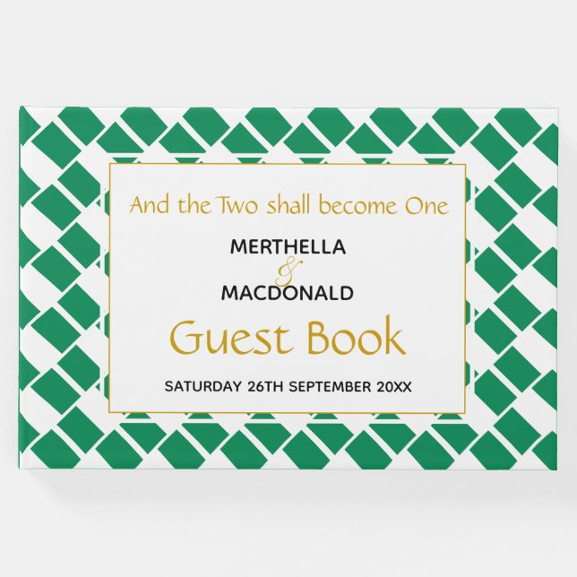 Libro De Visitas NIGERIA FLAG Escritura cristiana Nigeriana Boda (Anverso)