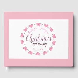 Libro De Visitas Niña bautizada con el color rosa y blanco personal