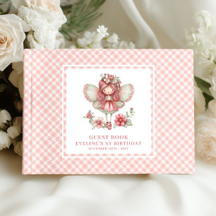 Libro De Visitas Niña Hada Caprichosa Cumpleaños 4 Invitado Floral