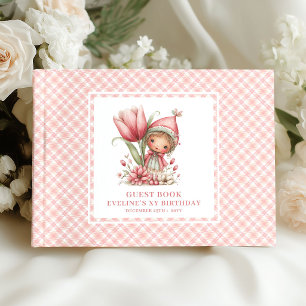 Libro De Visitas Niña Hada Linda 2do Cumpleaños Flores Rosadas Invi