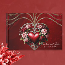 Noble corazón gótico con flores.