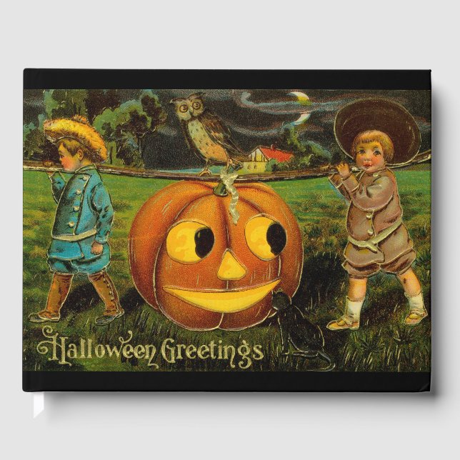 Libro De Visitas Noche de halloween Jack-o-Lantern para niños (Anverso)
