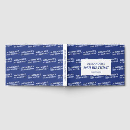 Libro De Visitas Nombre Azul Marino Blanco Cumpleaños