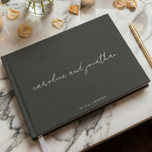Libro De Visitas Nombre de boda personalizado Elegante escritura ne