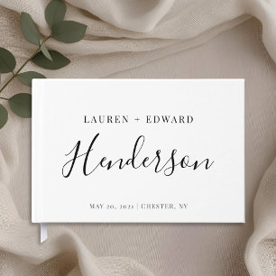 Libro De Visitas Nombre de familia elegante moderno Boda