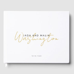 Libro De Visitas Nombre de la pareja Boda Monograma Nombre de guión