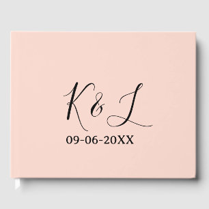 Libro De Visitas nombre de la pareja de boda letra fecha rojo fondo