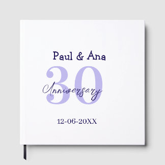 Libro De Visitas nombre de letra negrita púrpura 30 aniversario sim