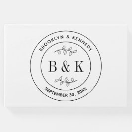 Libro De Visitas Nombre de pareja de boda de monograma divertido fl