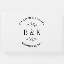Libro De Visitas Nombre de pareja de boda floral botánico monograma