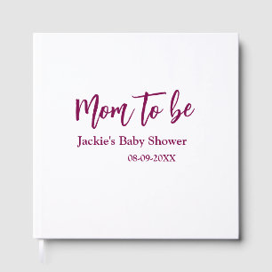 Libro De Visitas nombre fecha de baby shower futura mamá rosa simpl