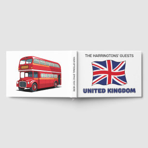 Libro De Visitas Nombre personalizado Bandera de Reino Unido