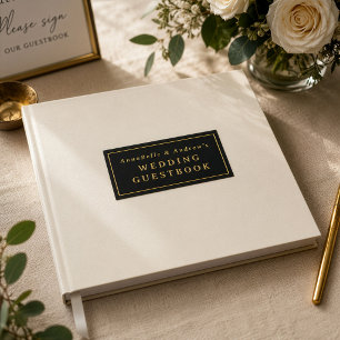 Libro De Visitas Nombre personalizado elegante minimalista marfil y