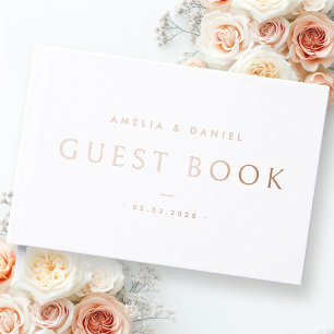 Libro De Visitas Nombres bodas modernos y fecha real Relieve metali