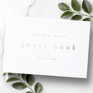 Libro De Visitas Nombres modernos de bodas blancos y Relieve metali
