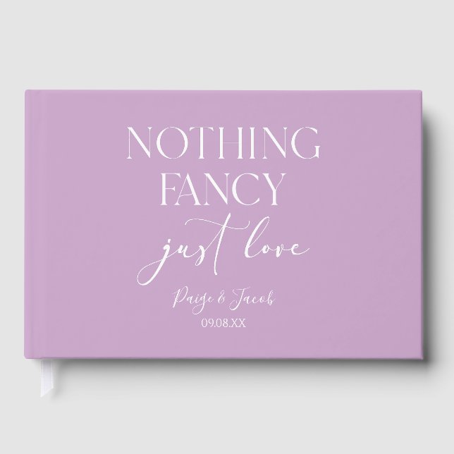 Libro De Visitas Nothing Fancy Just Love Minimalist Casual Wedding (Anverso)