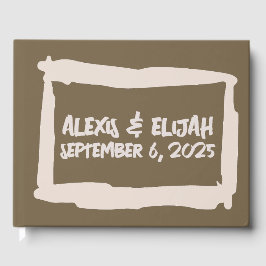 Libro De Visitas Noventa beige sobre Boda marrón