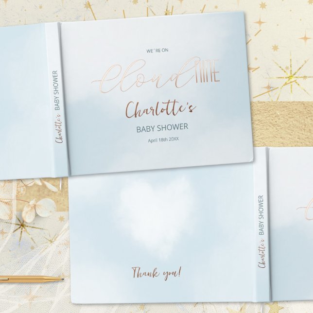 Libro De Visitas Nube 9 Baby Shower Celeste (Cloud 9 Celestial Blue Baby Shower Foil Guest Book ©Susanne Sachers - Sunny Mind 🌞)