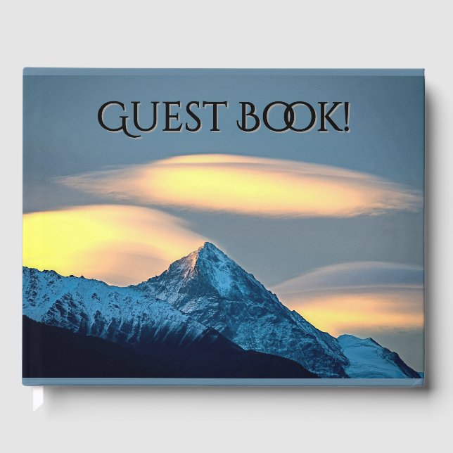 Libro De Visitas Nubes únicas sobre montañas cubiertas de nieve (Anverso)