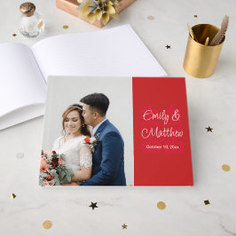 Libro De Visitas nudo de amor de foto de pareja de boda china doble