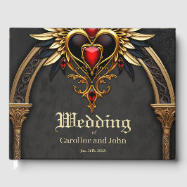 Libro De Visitas Nudos celtas y un corazón de elegancia gótica.