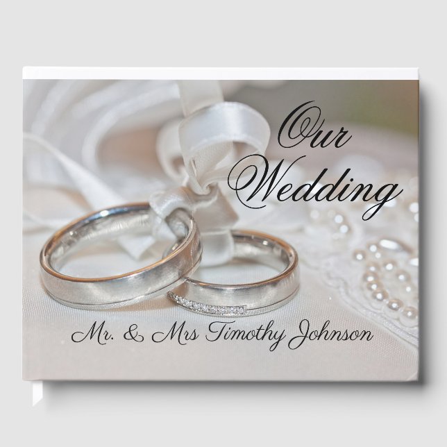Libro De Visitas Nuestra almohada de anillo Boda (Anverso)
