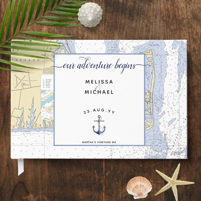Libro De Visitas Nuestra aventura comienza ⚓️ la Náutica del Viñedo (Our Adventure Begins ⚓️ Martha's Vineyard Nautical Guest Book
)