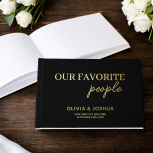 Libro De Visitas Nuestra gente favorita Boda de gente de oro negro