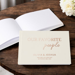 Libro De Visitas Nuestra gente favorita es beige, crema neutral Min