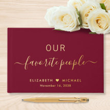 Nuestras Personas Favoritas Foto Burgundy Boda