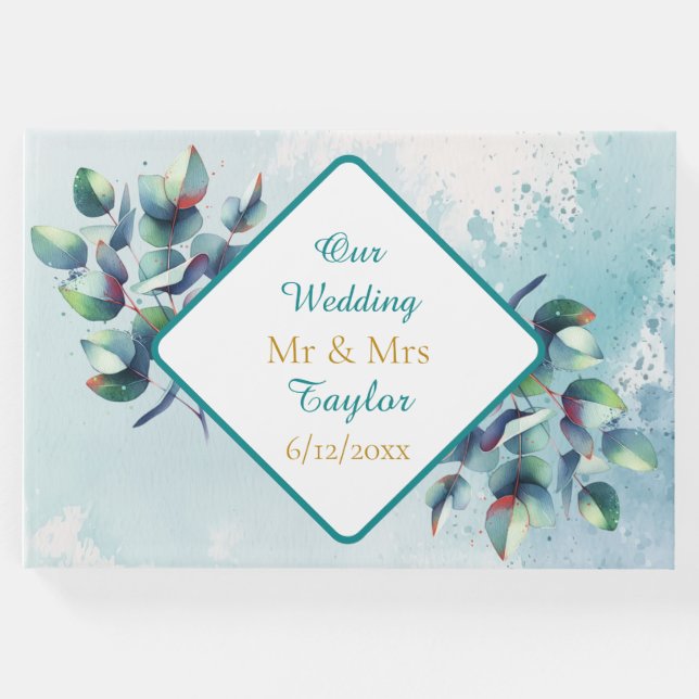 Libro De Visitas Nuestro Boda | Eucalyptus Verdor Botánico (Anverso)