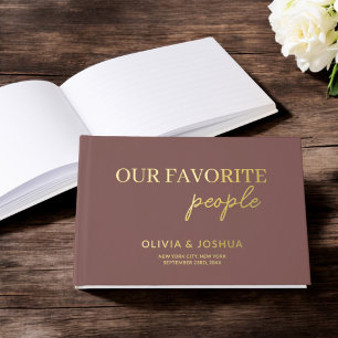 Libro De Visitas Nuestro Boda Minimalista de Terracota, pueblo favo