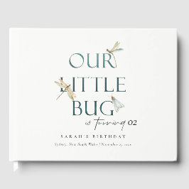 Libro De Visitas Nuestro pequeño Bug Blue Dragonfly cualquier cumpl