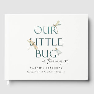 Libro De Visitas Nuestro pequeño Bug Blue Dragonfly cualquier cumpl