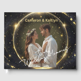 Libro De Visitas Nuestros Recuerdos Bodas - Elegante Polvo Negro y 