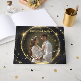 Libro De Visitas Nuestros Recuerdos Bodas - Elegante Polvo Negro y