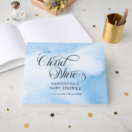 Libro De Visitas Nueve nubes de color azul acuático moderno Baby Sh