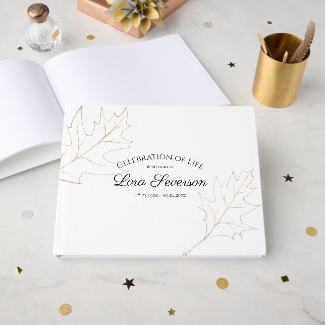 Libro De Visitas Oak otoño deja la celebración del memorial de la v (Anverso Abierto)