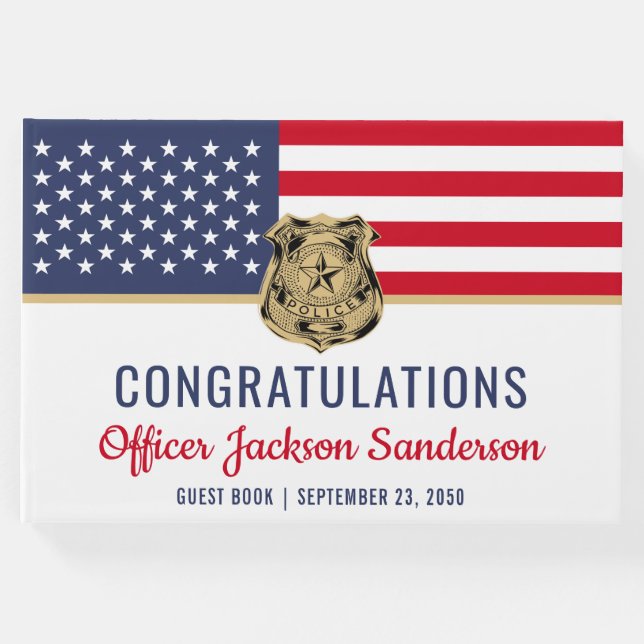Libro De Visitas Oficial de policía Bandera estadounidense de Jubil (Anverso)