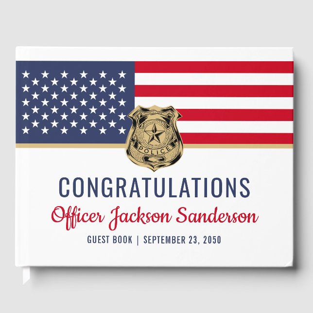 Libro De Visitas Oficial de policía Bandera estadounidense de Jubil (Anverso)