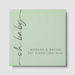 Libro De Visitas Oh Baby Green Baby Shower Guest Book
