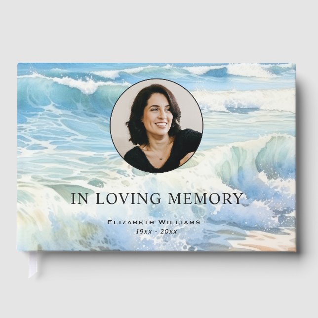 Libro De Visitas Olas Rodantes Foto Funeral Memorial (Anverso)