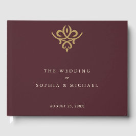 Libro De Visitas Old Money Burgundy Wedding Guest Book